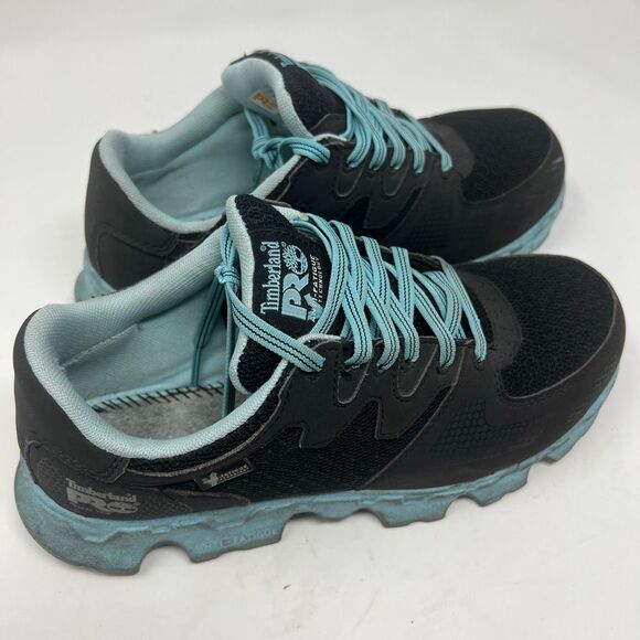 TIMBERLAND PRO Women’s Alloy Toe Work Shoes 8.5M Black Blue Anti-Fatigue Safety - Picture 3 of 11